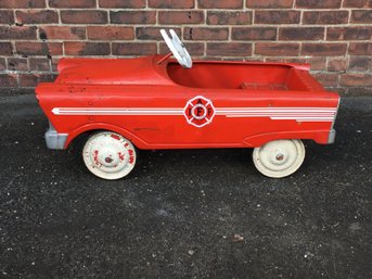 Awesome 1950s Childs Pedal Car - Old Red Paint - Not Sure Of Maker - Cool Vintage Display Item - Nice Piece !