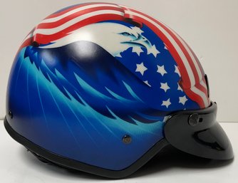 Bieffe Motorcycle Helmet Patriotic USA Flag American Eagle Made In Italy Adult Size Used