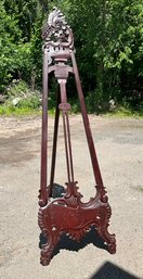 Stunning HUGE Antique Rococo Style Carved Mahogany Easel  ~ 86 Inches ~