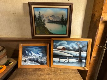 THREE LANDSCAPE PAINTINGS