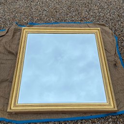 A Vintage 41' Square  - Gold Leaf Framed Mirror - With Red Undercoat