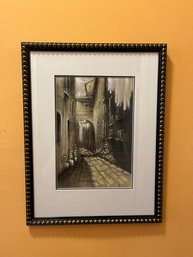 Framed Oil Painting Of An Italian Street Scene  Marked 'Baffetto' Via Del Governo Vecchio