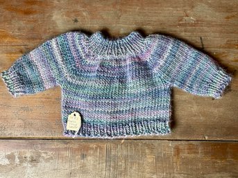 Hand Knit Raglan Sleeve Doll Sweater