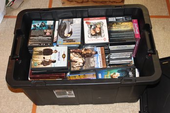 Black Tub Full Of  DVD's Plus A Few VHS