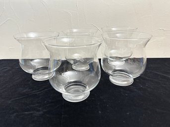 Glass Thin Flare Lip Bowl Candle Holder Set Of 8