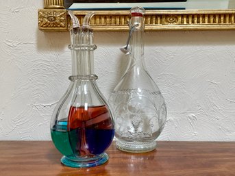 Two Vintage Decanters - One With Four Chambers