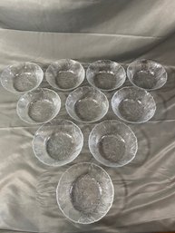 10 Arcoroc Canterbury Crocus Glass Bowls 6.25x2 No Chips