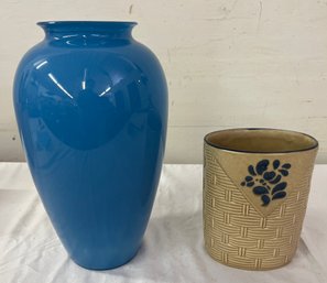 Pfaltzgraft Vase And Blue Glass Vase