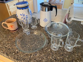 Vintage Corning Ware, Pyrex, And More! Kitchen Ceramic And Glassware Lot Of 10 Pieces