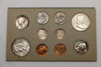 1954 Coin Set With $1.70 In Silver Coins Franklin Half Dollar