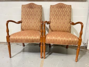 Upholstered Carved Wood Dining Room Chairs