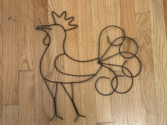 A Fabulous Farmhouse Rooster In Black Wire