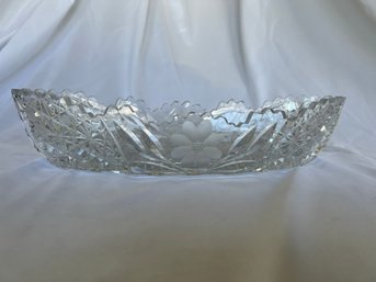 American Brilliant Period Heavy Cut Glass Relish Dish