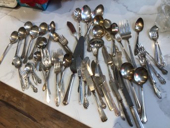 Mixed Silver Plate Flatware Lot