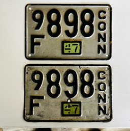 CT License Plate Set 1947 Original