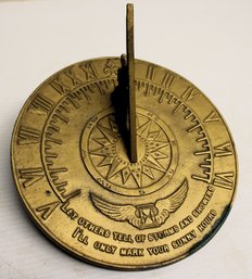 Vintage Sundial With The Saying 'let Others Tell Of Storms And Showers I'll Only Mark Your Sunny Hours'