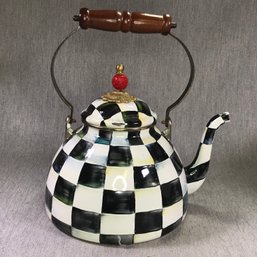 Fabulous Vintage MACKENZIE - CHILDS Courtly Check Large Tea Pot / Kettle - Very Nice - Please Reade -