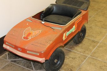 Rare 1980s All Metal Body Phoenix 6000 Firebird Toy Childs Riding Pedal Car - As Found