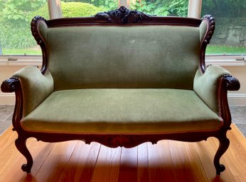 Antique Green Love Seat