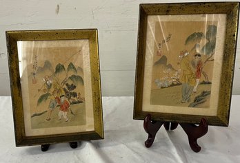 Two Small Oriental Framed Prints