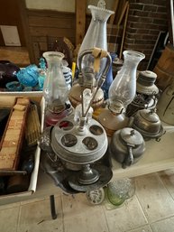 LOT OF VICTORIAN SILVERPLATE AND LANTERNS