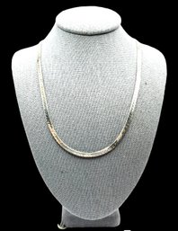 Beautiful Italian Sterling Silver Herringbone Necklace