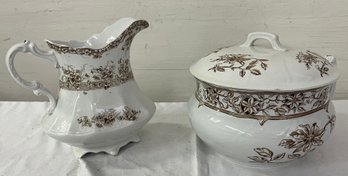 Pitcher And Covered Chamber Pot