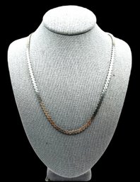 Vintage Canadian Sterling Silver Scalloped Chain Necklace