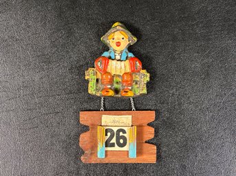 A Super Charming Vintage Wall Calendar, Handcrafted In Japan