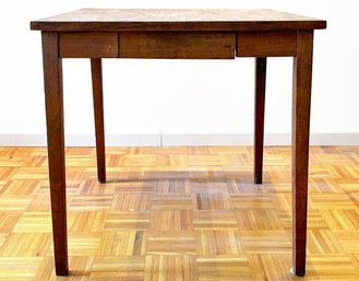 A Vintage Mid Century Modern Bespoke End Grain Mahogany Breakfast Or Game Table