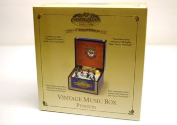 Gold Label Collection 75th Anniversary Vintage Penguin Music Box - New In Box