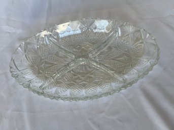 Moldavia French Press-Cut Glass Divided Platter