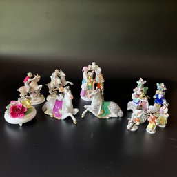 A Collection Of German And French Porcelain Figurines