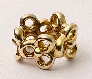 AUTHENTIC PANDORA 14K GOLD TRINITY FLOWER SPACER CHARM