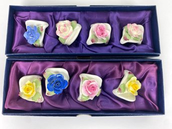 English Aynsley Porcelain Floral Place Card Holders (8)