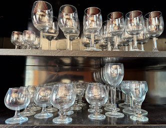 Over 40 Glass Cups, Many Sizes & Shapes