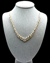 Gorgeous Sterling Silver Vermeil Diamonds V-shaped Necklace