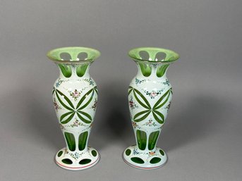 Vintage Bohemian Art Glass Vases