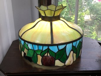 Lovley Large Vintage Tiffany Style Hand Made Leaded Glass Lamp Shade - Floor - Hanging - Table Super Nice