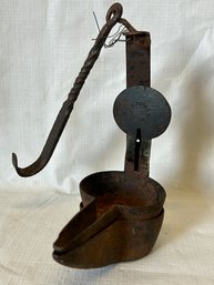 Rare Circa 1820 Mining Whale Oil BETTY LAMP- Has Maker's Marks