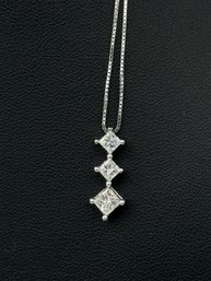 Majestic 3 Diamond & 14k White Gold Necklace