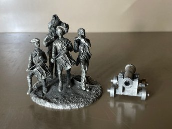 Pewter Soldiers And Cannon