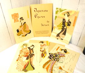 Portfolio Of 6 Geishi Girl Japanese Prints