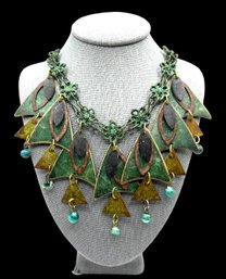 Vintage 1980s Designer Verdigris Necklace