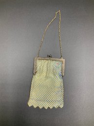 Small Whiting & Davis Blue/Yellow Mesh Handbag