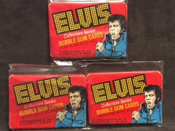 (3) 1978 Elvis Trading Card Sealed Wax Packs - M