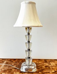 A Vintage Mid Century Cut Glass Lamp