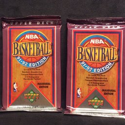 (2) 1991-92 Upper Deck NBA Basketball Sealed Foil Packs - M