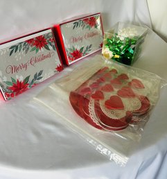 Miscellaneous Holiday Lot - Cards, Bows, Valenines Day Hearts