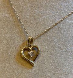 14kt Heart Pendant With Diamonds